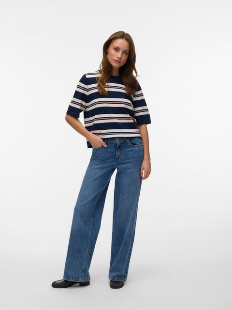 VERO MODA VMSILJE 2/4 o-nck oversize pull in navy blazer