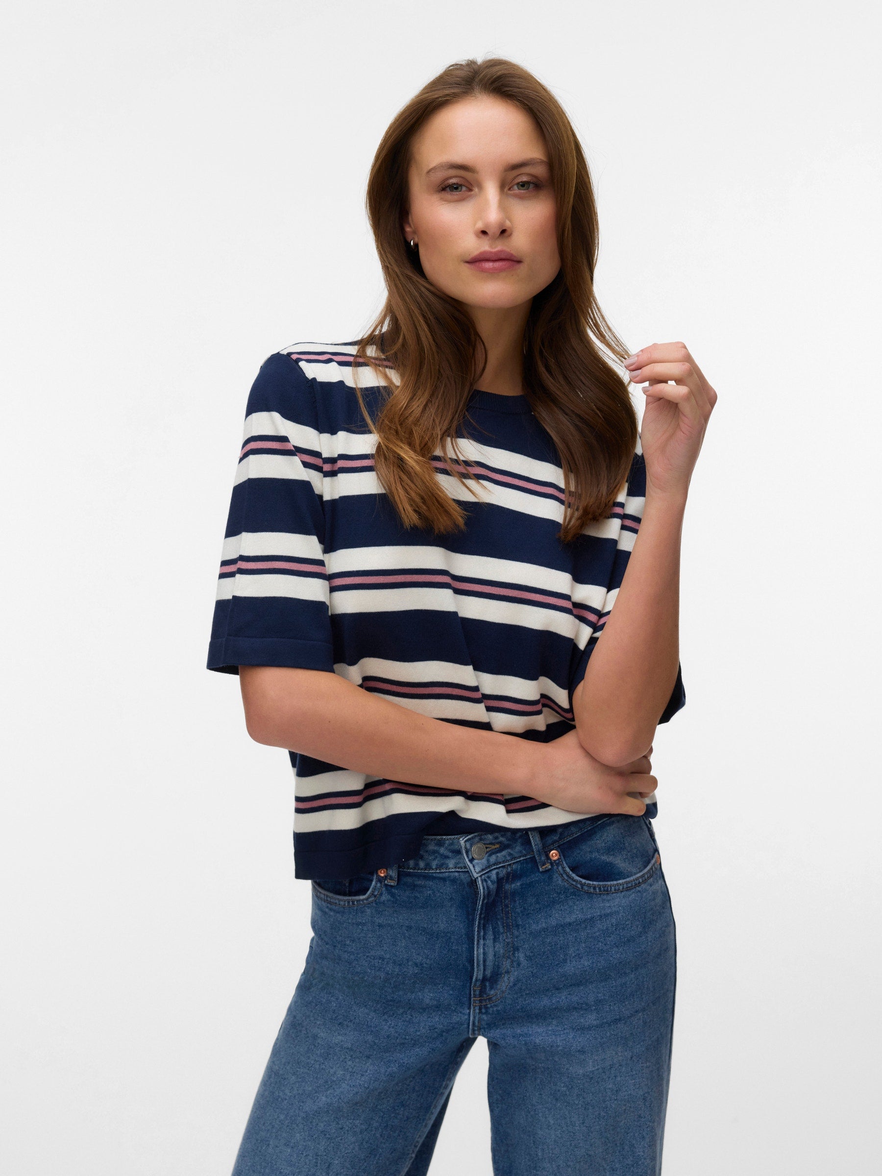 VERO MODA VMSILJE 2/4 o-nck oversize pull in navy blazer - Image 4