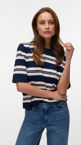VERO MODA VMSILJE 2/4 o-nck oversize pull in navy blazer - Image 4