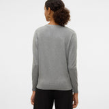 VERO MODA VMSILJE v-neck cardigan in medium grey melange - Image 2