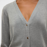 VERO MODA VMSILJE v-neck cardigan in medium grey melange - Image 6