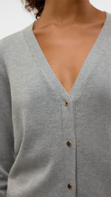 VERO MODA VMSILJE v-neck cardigan in medium grey melange - Image 6