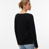 VERO MODA VMSILJE v-neck pullover in black - Image 2