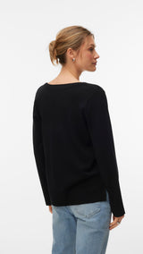 VERO MODA VMSILJE v-neck pullover in black - Image 2