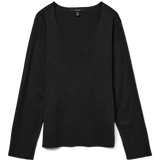 VERO MODA VMSILJE v-neck pullover in black - Image 3