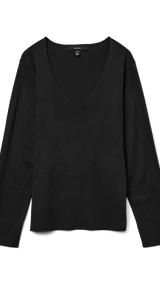 VERO MODA VMSILJE v-neck pullover in black - Image 3