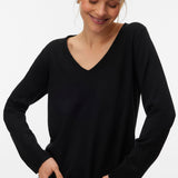 VERO MODA VMSILJE v-neck pullover in black - Image 4