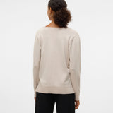 VERO MODA VMSILJE v-neck pullover in moonbeam - Image 2
