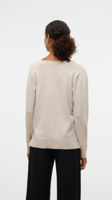 VERO MODA VMSILJE v-neck pullover in moonbeam - Image 2