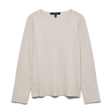 VERO MODA VMSILJE v-neck pullover in moonbeam - Image 3