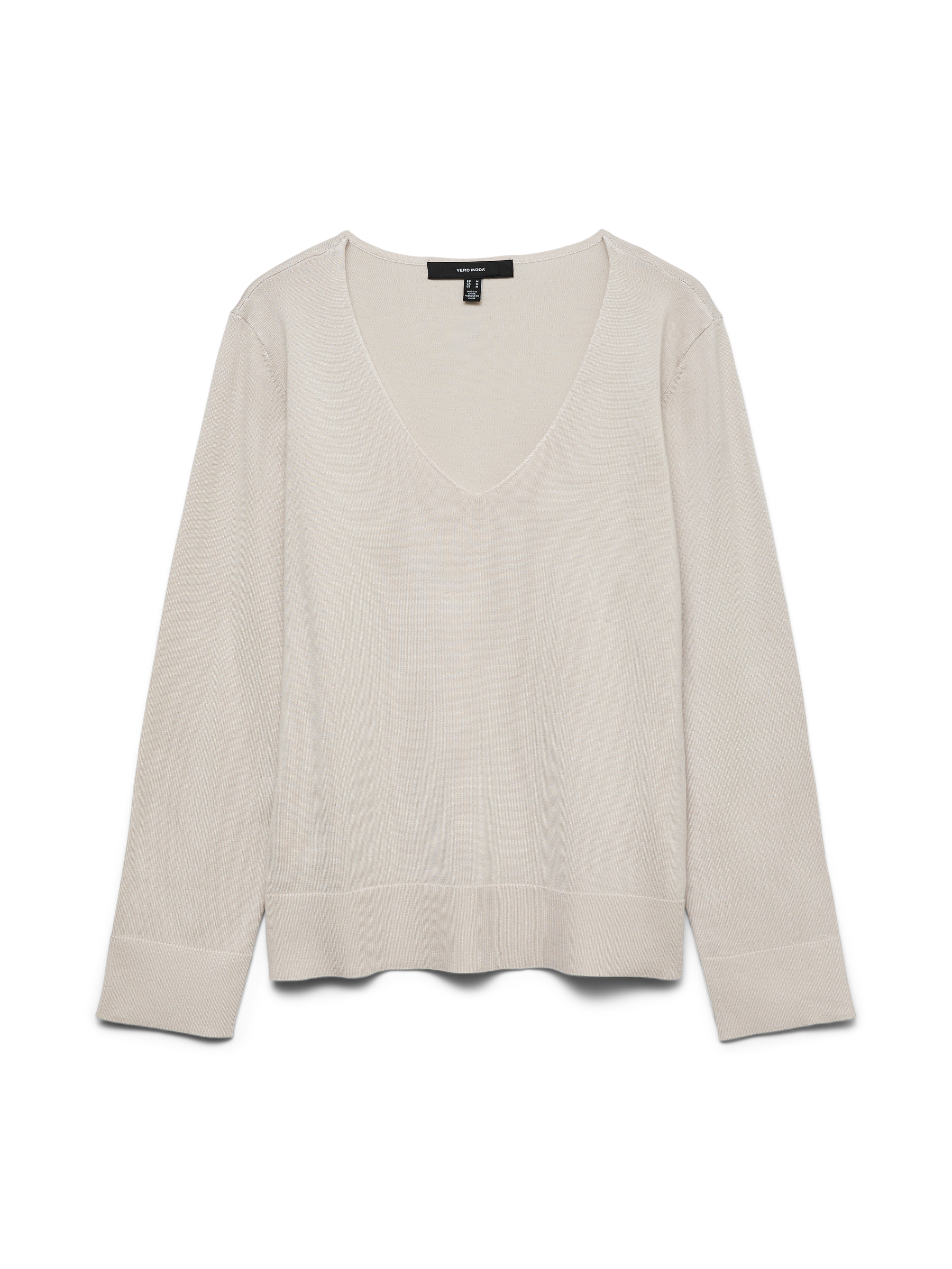 VERO MODA VMSILJE v-neck pullover in moonbeam - Image 3