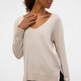 VERO MODA VMSILJE v-neck pullover in moonbeam - Image 5