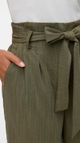 VERO MODA VMSYDNEY paperbag ankle pant in kalamata - Image 5