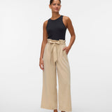 VERO MODA VMSYDNEY paperbag ankle pant in safari - Image 1