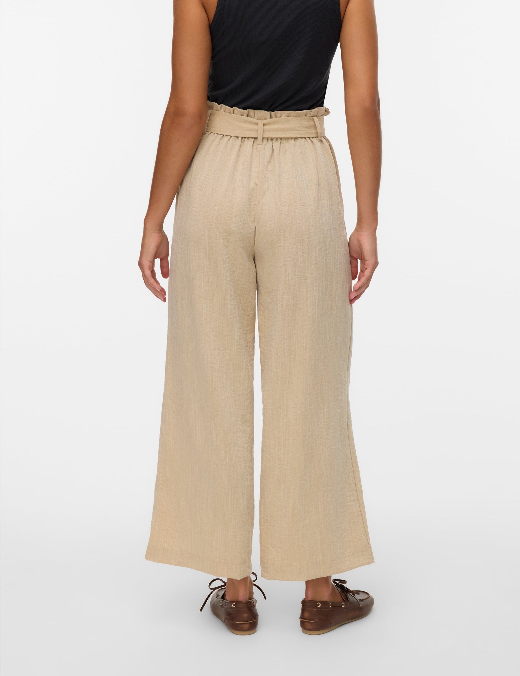 VERO MODA VMSYDNEY paperbag ankle pant in safari - Image 2