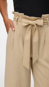 VERO MODA VMSYDNEY paperbag ankle pant in safari - Image 5