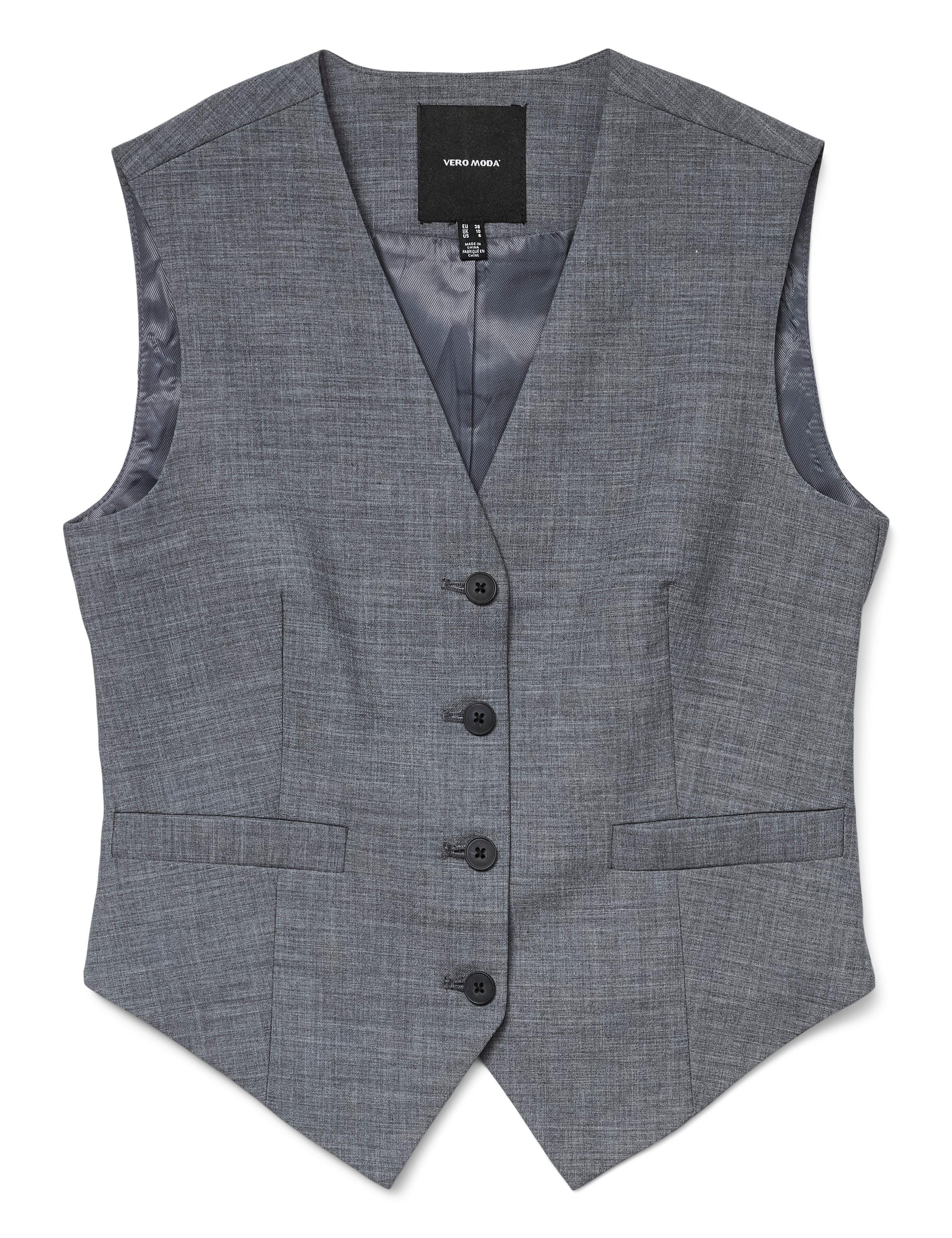 VERO MODA VMTANIA waistcoat - medium grey melange