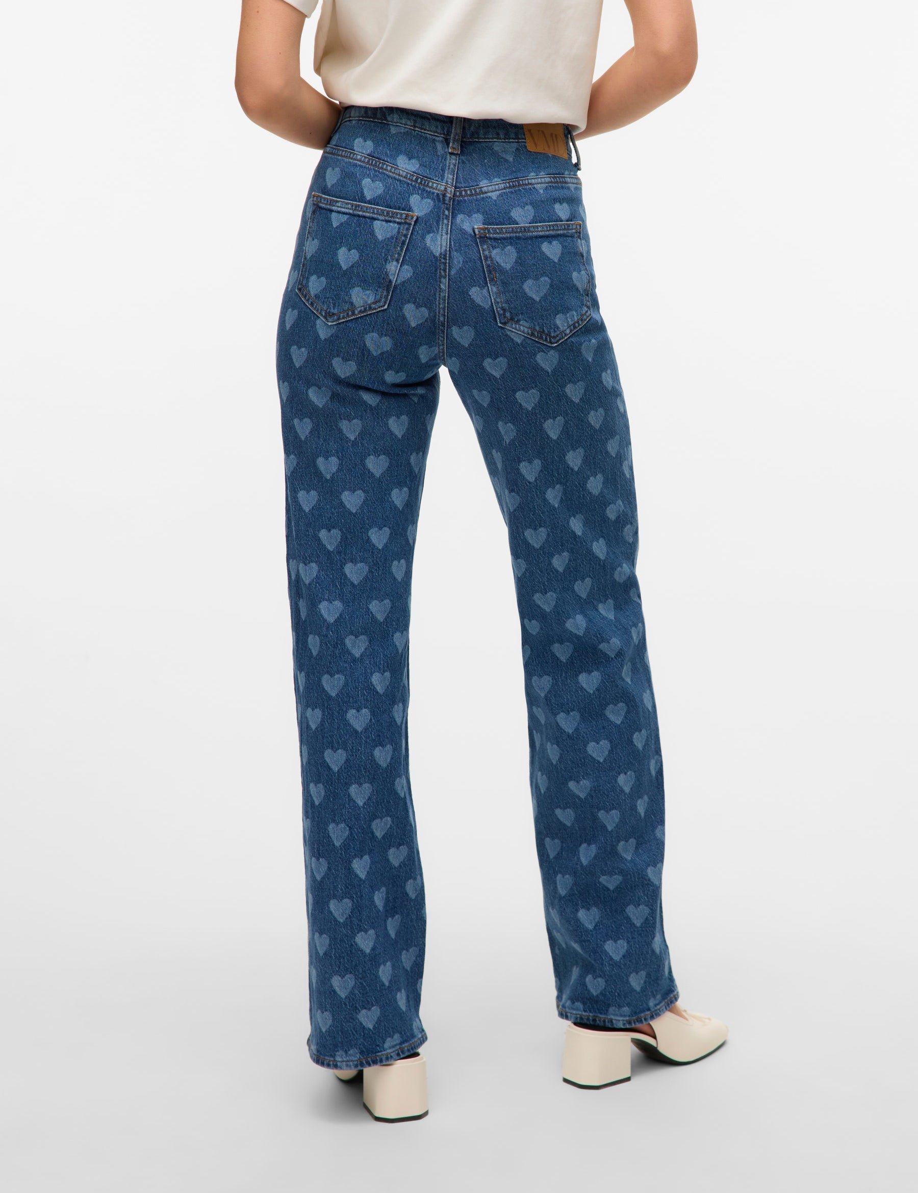 VERO MODA VMTESSA wide jeans print in medium blue - Image 2