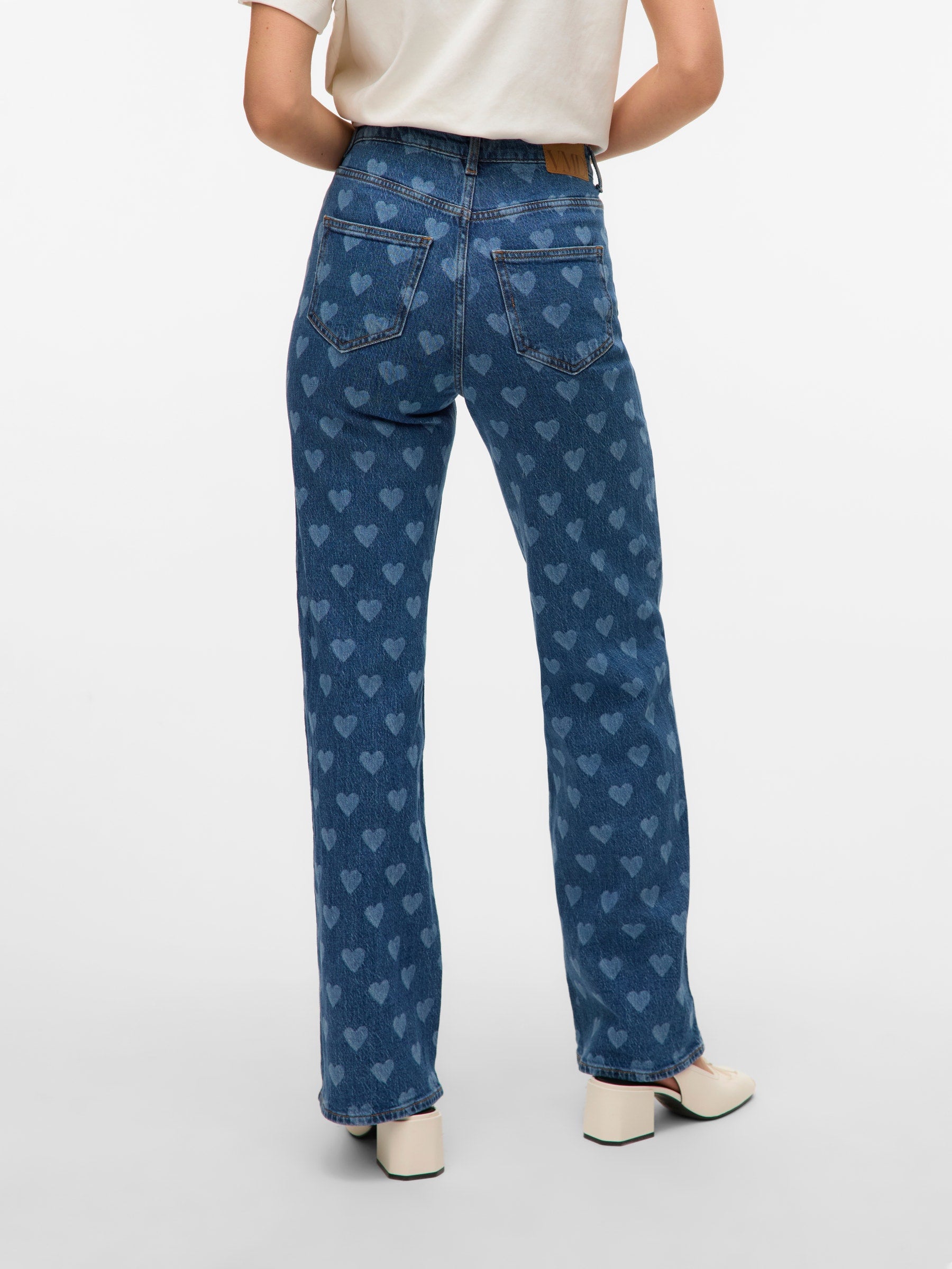 VERO MODA VMTESSA wide jeans print in medium blue - Image 2