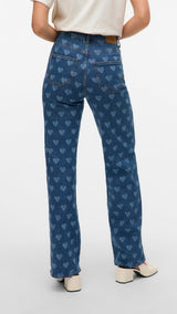 VERO MODA VMTESSA wide jeans print in medium blue - Image 2