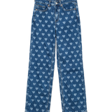 VERO MODA VMTESSA wide jeans print in medium blue - Image 3