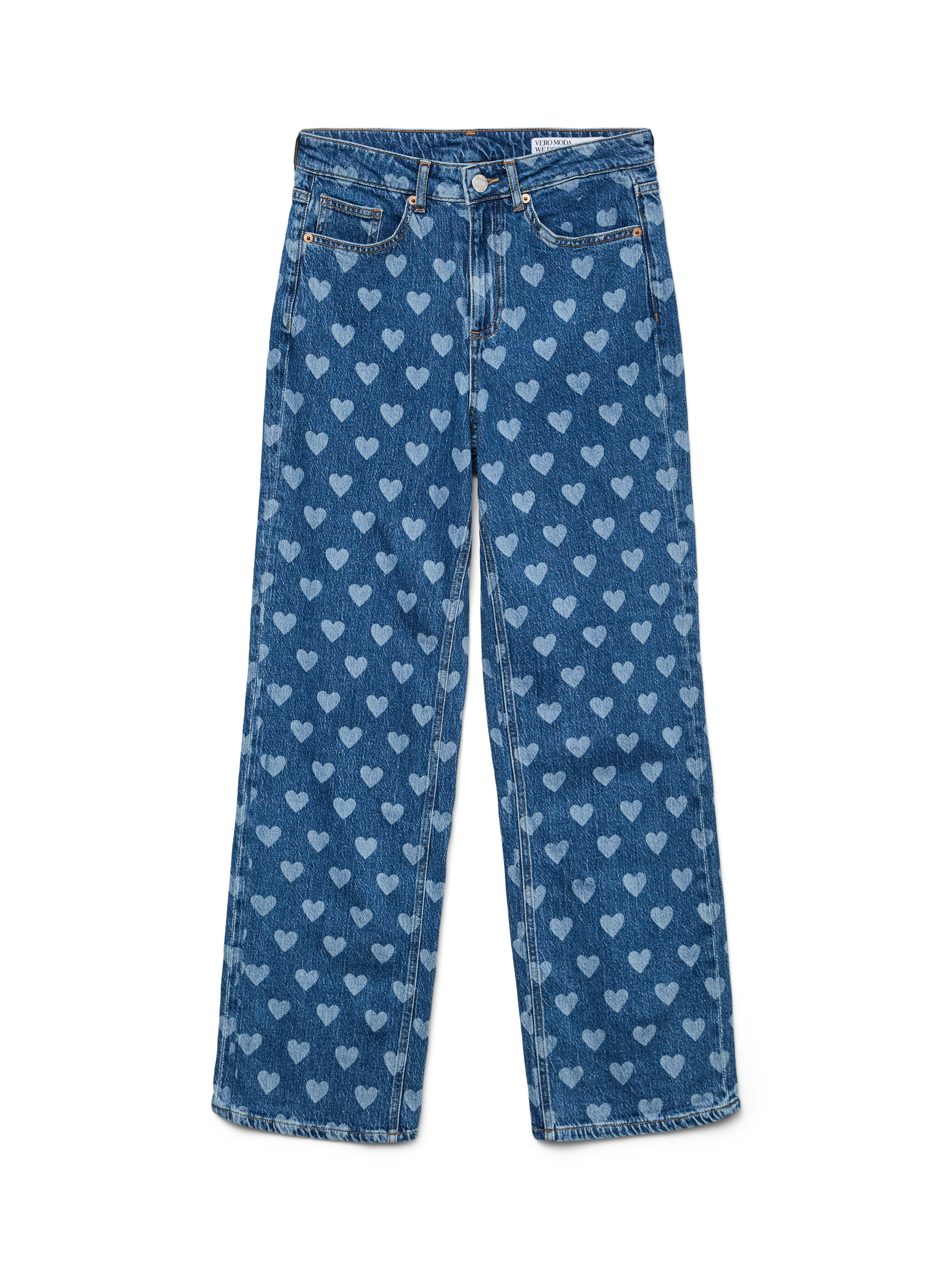 VERO MODA VMTESSA wide jeans print in medium blue - Image 3