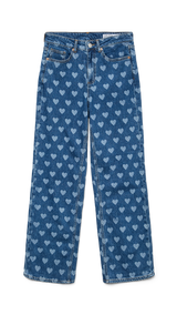 VERO MODA VMTESSA wide jeans print in medium blue - Image 3