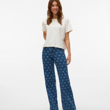 VERO MODA VMTESSA wide jeans print in medium blue - Image 5