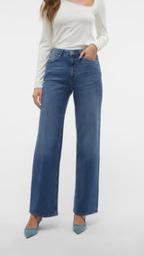 VERO MODA VMTESSA wide jeans in medium blue - Image 1