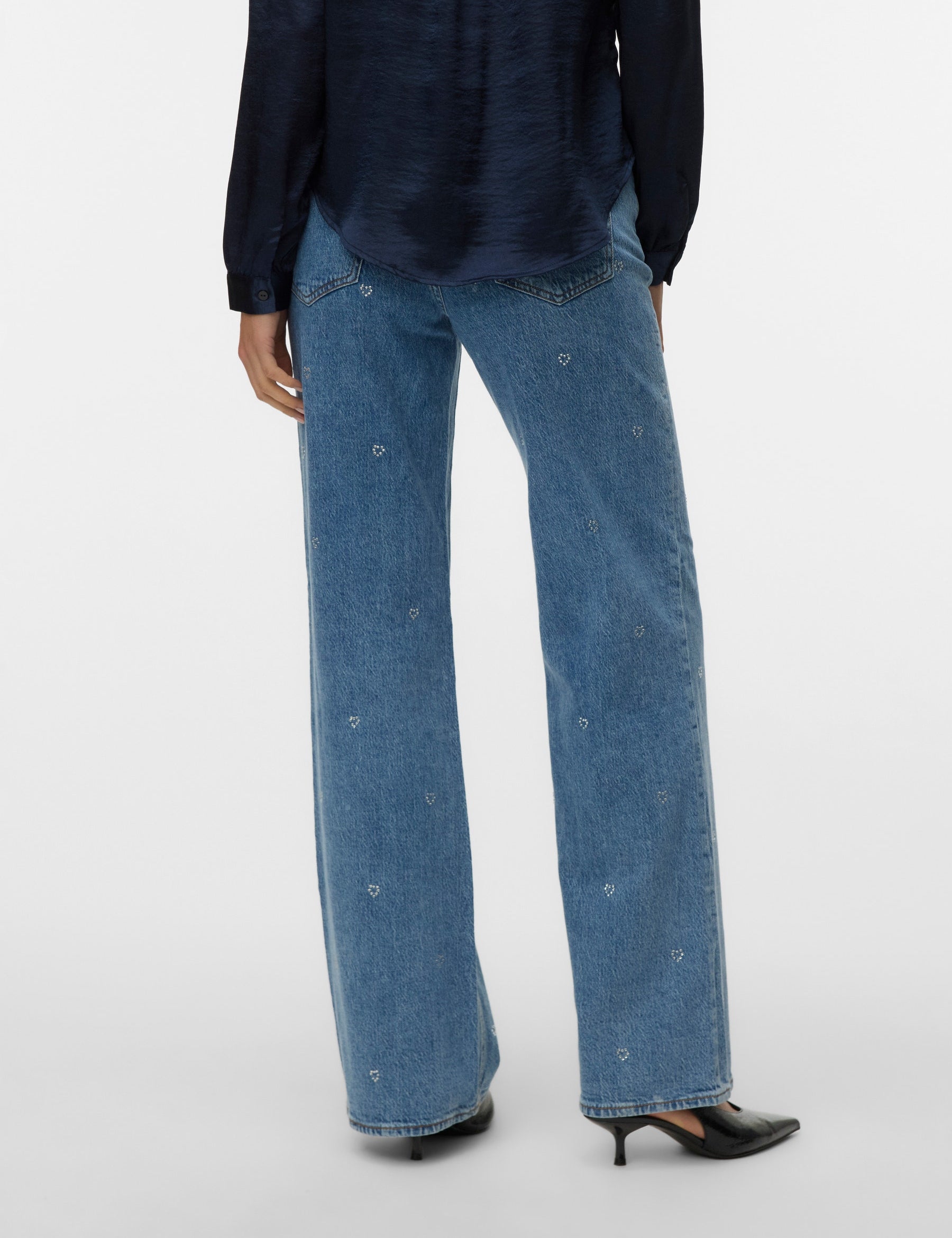 VERO MODA VMTESSA wide rhine hearts in medium blue denim ra360 - Image 2