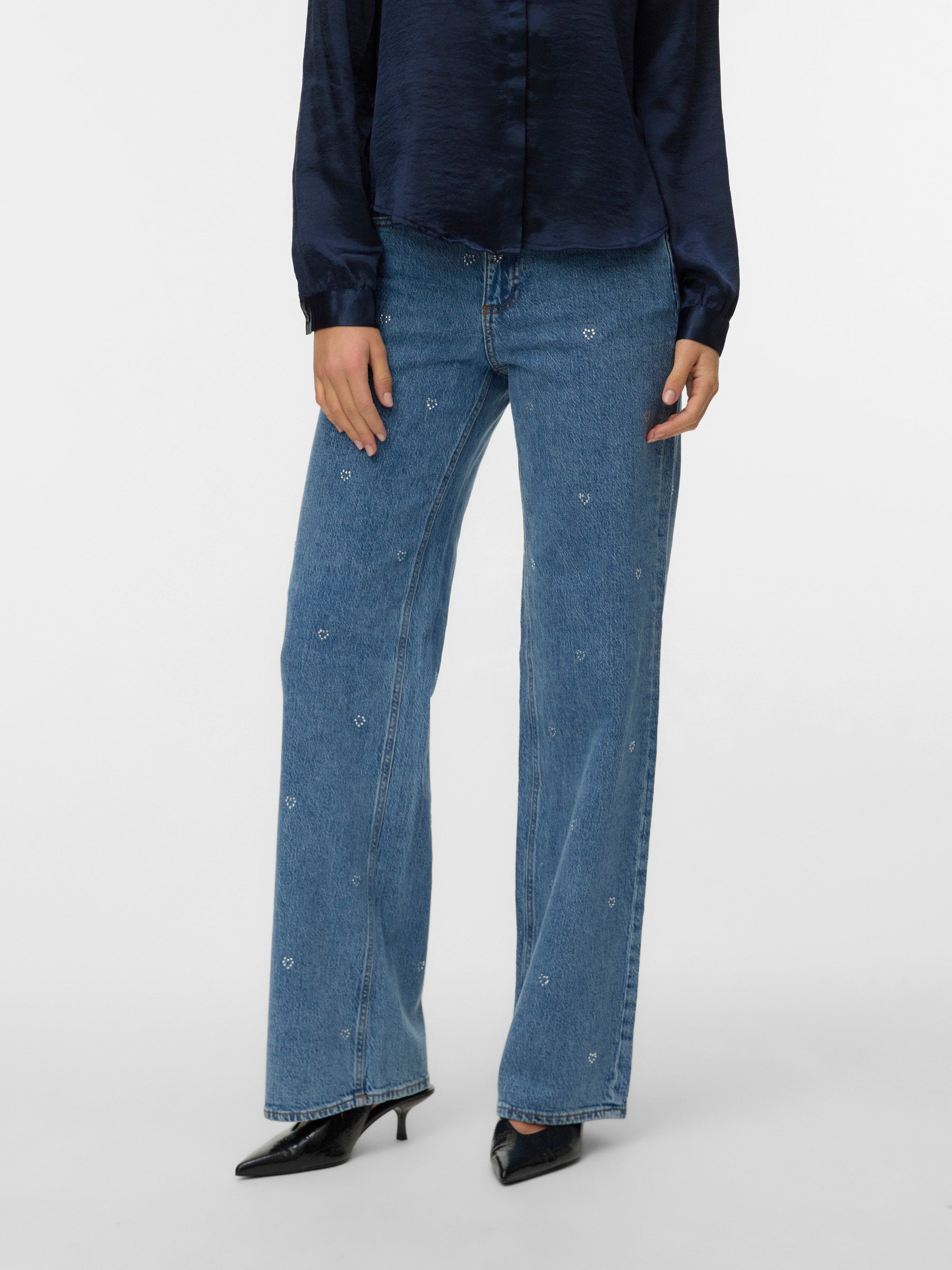 VERO MODA VMTESSA wide rhine hearts in medium blue denim ra360 - Image 5