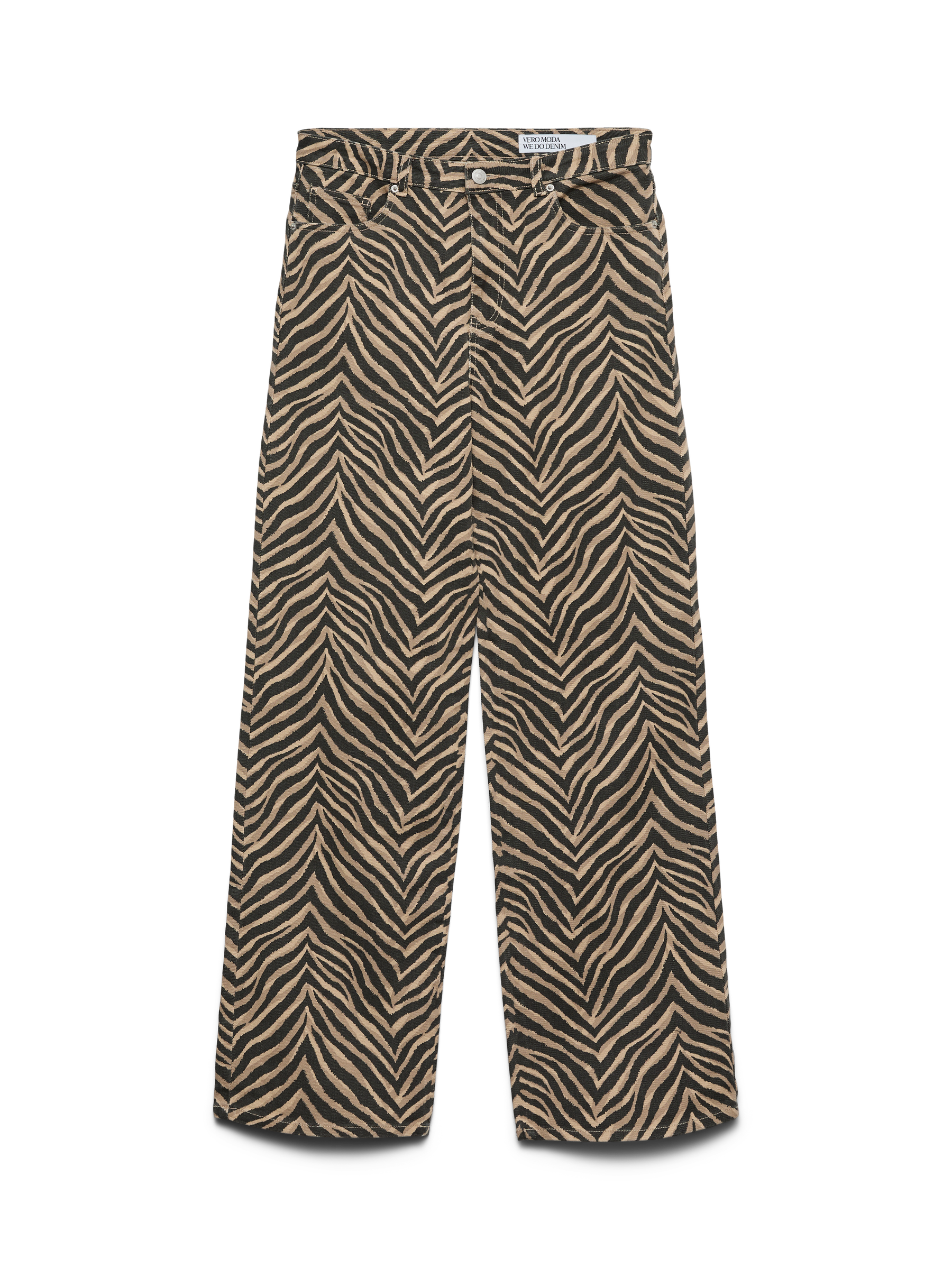 VERO MODA VMTESSA wide stretch aop jeans in silver mink leopard - Image 3