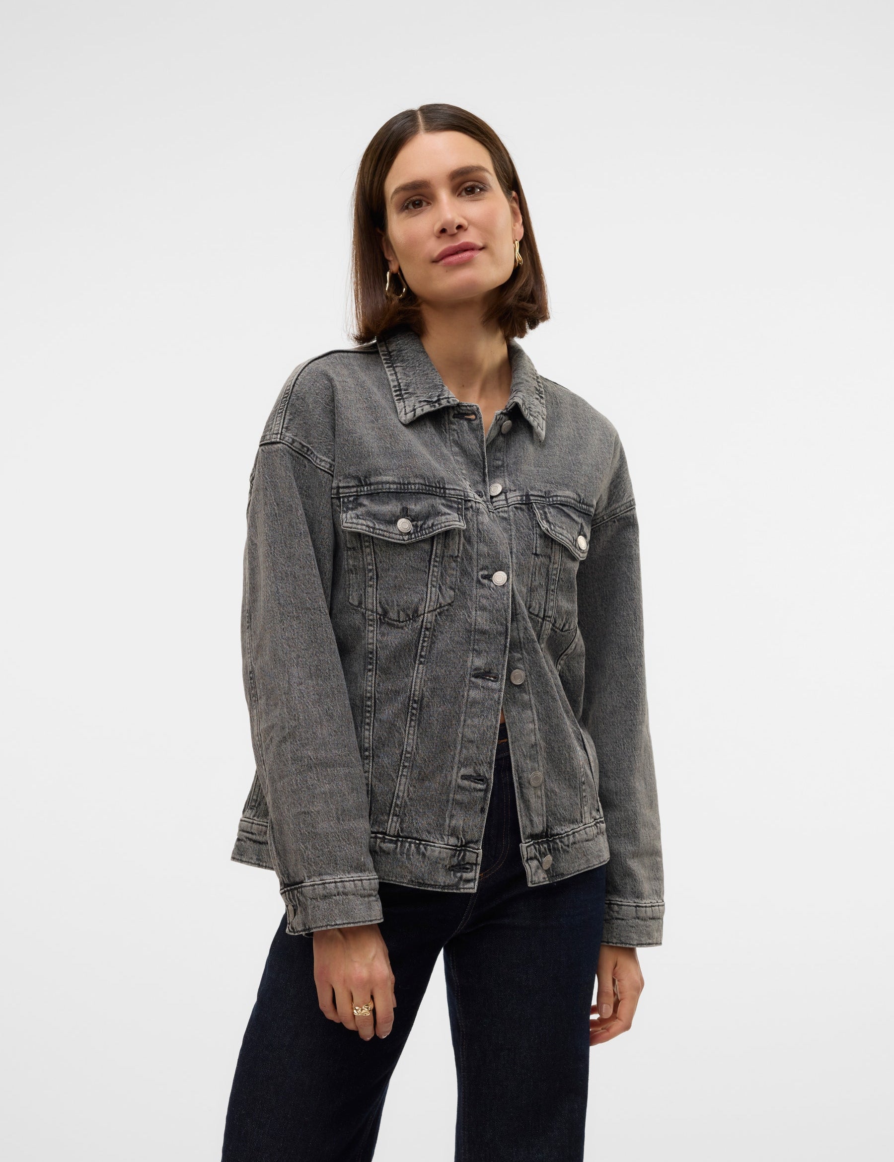 VERO MODA VMTESSA oversize denim jacket in light blue - Image 1