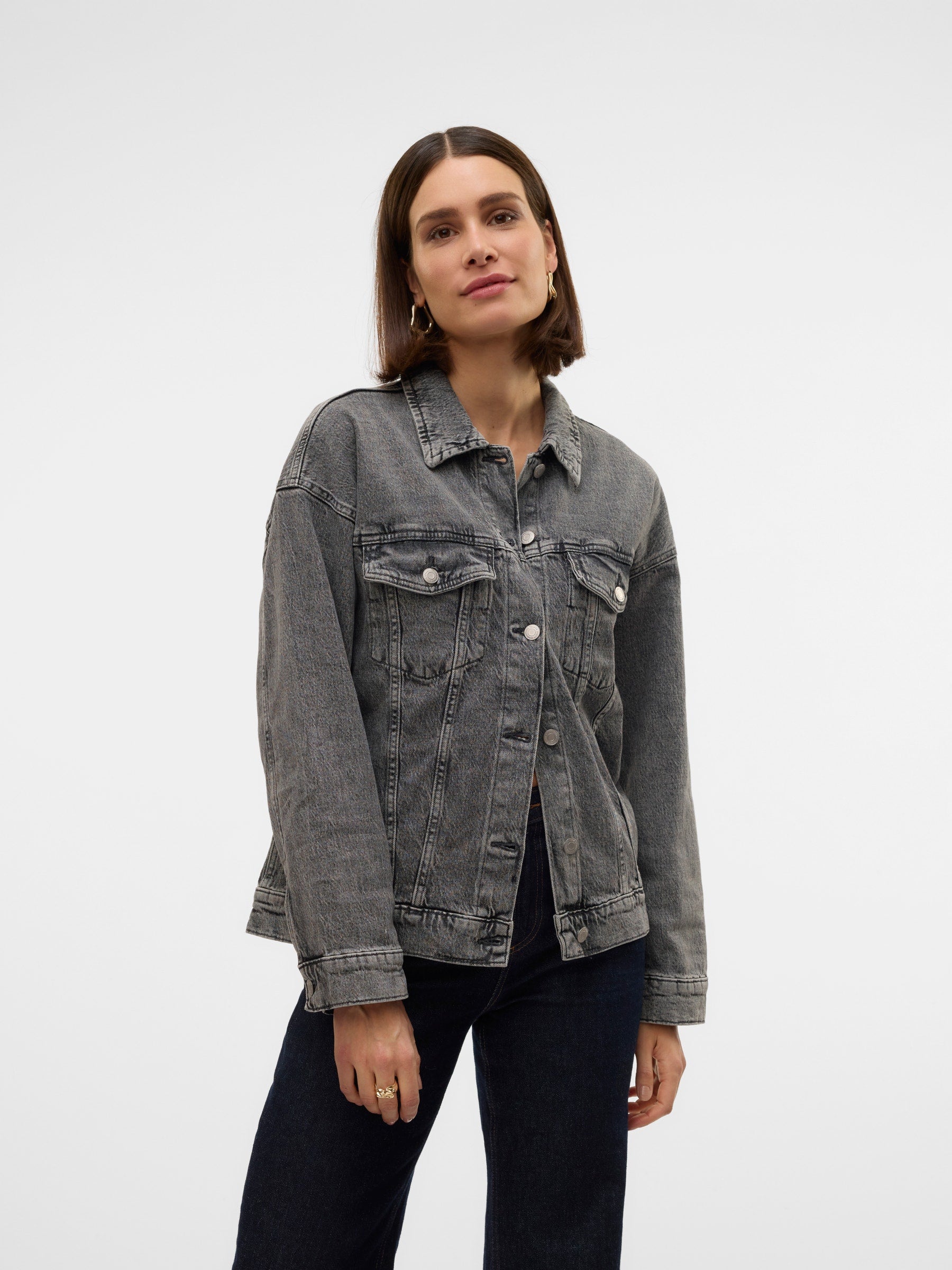 VERO MODA VMTESSA oversize denim jacket in light blue - Image 1