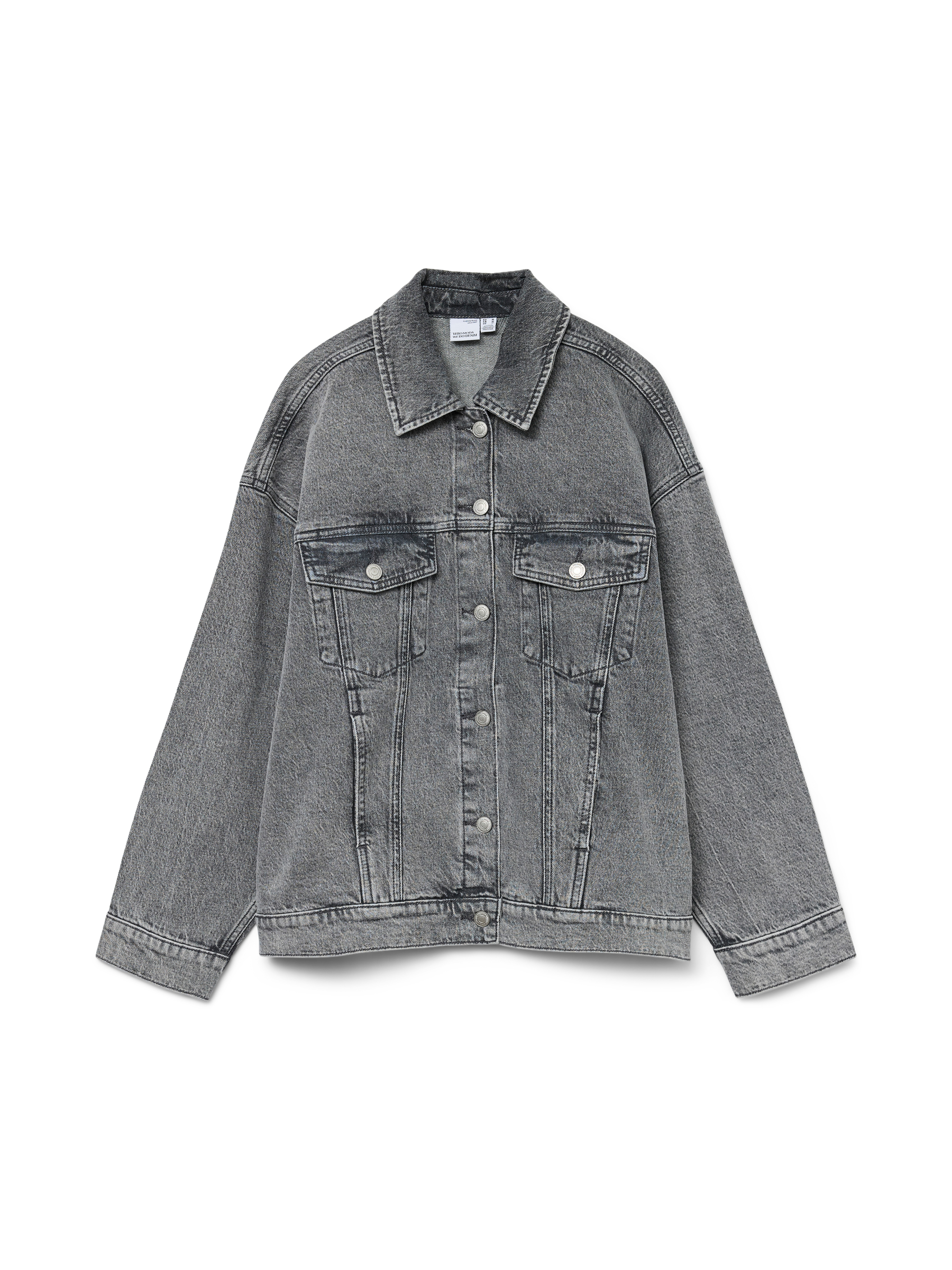 VERO MODA VMTESSA oversize denim jacket in light blue - Image 3