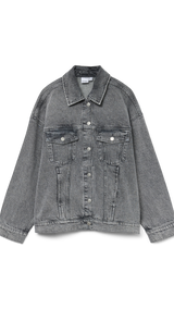 VERO MODA VMTESSA oversize denim jacket in light blue - Image 3