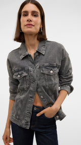 VERO MODA VMTESSA oversize denim jacket in light blue - Image 6