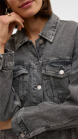 VERO MODA VMTESSA oversize denim jacket in light blue - Image 7