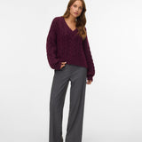 VERO MODA VMTEXAS straight pant in dark grey melange - Image 1