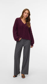 VERO MODA VMTEXAS straight pant in dark grey melange - Image 1