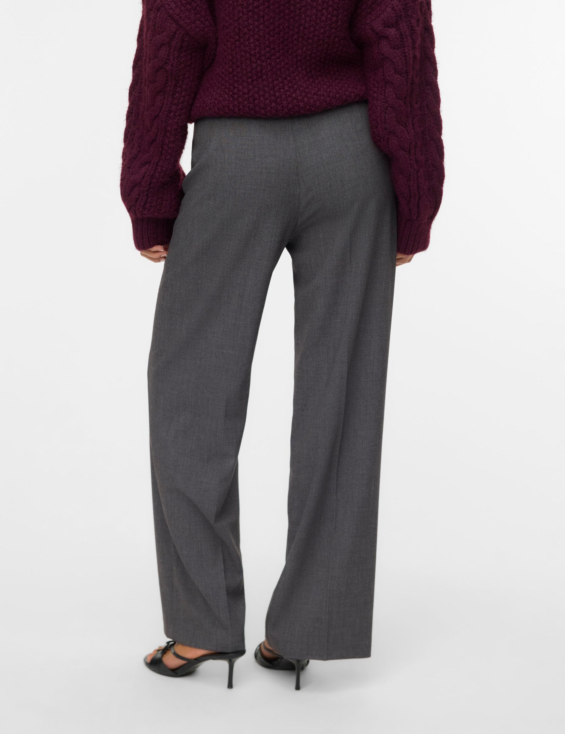 VERO MODA VMTEXAS straight pant in dark grey melange - Image 2