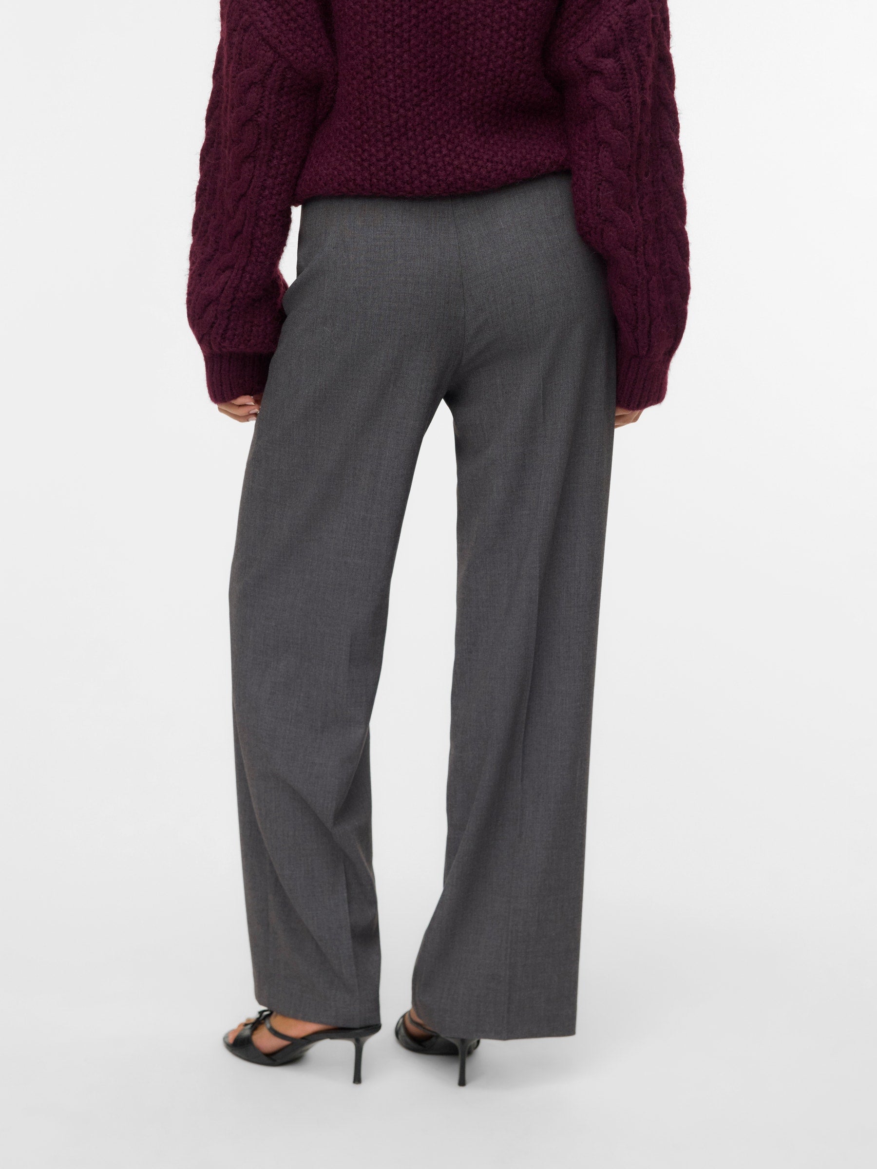 VERO MODA VMTEXAS straight pant in dark grey melange - Image 2