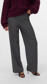 VERO MODA VMTEXAS straight pant in dark grey melange - Image 5