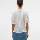 VERO MODA VMTHAS 2/4 top vo in snow white - Image 2