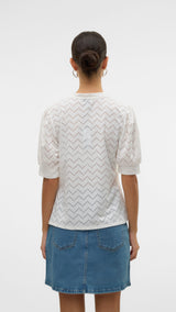 VERO MODA VMTHAS 2/4 top vo in snow white - Image 2