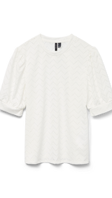 VERO MODA VMTHAS 2/4 top vo in snow white - Image 3