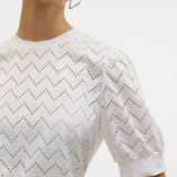 VERO MODA VMTHAS 2/4 top vo in snow white - Image 6
