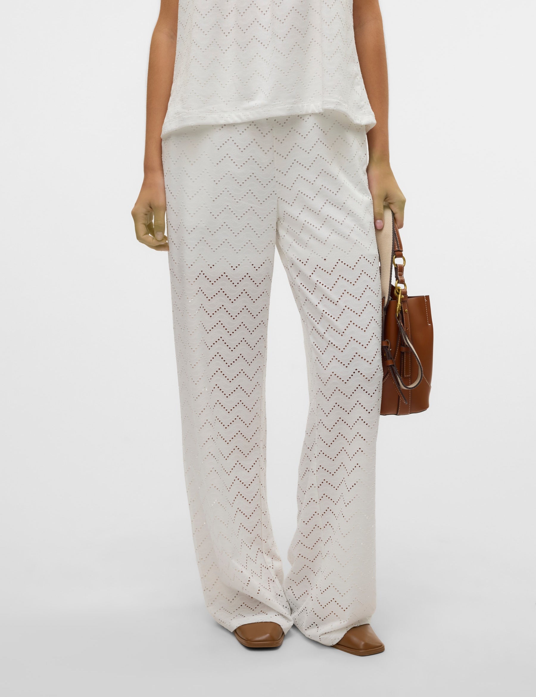 VERO MODA VMTHAS wide pant vo in snow white - Image 1