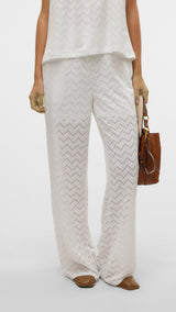 VERO MODA VMTHAS wide pant vo in snow white - Image 1
