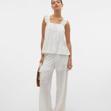 VERO MODA VMTHAS wide pant vo in snow white - Image 4